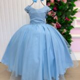 Vestido Infantil Longo Bella Child Manuela Azul Bebê