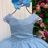 Vestido Infantil Longo Bella Child Manuela Azul Bebê