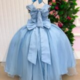 Vestido Infantil Longo Bella Child Manuela Azul Bebê