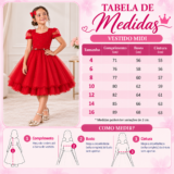 Vestido Infantil Branco Busto Nervura Tule e Poliéster