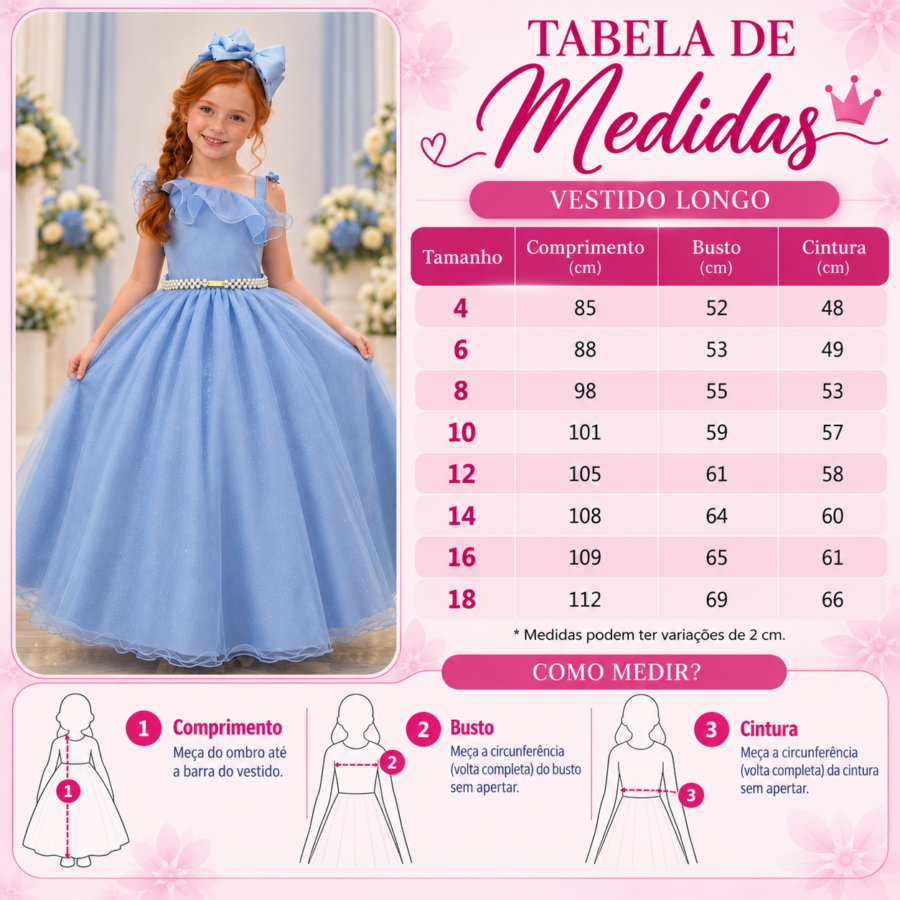 Vestido Infantil Longo Lilás Formatura Daminha 4 ao 18