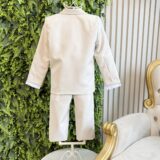 Terno Infantil Pajem Bege com Camisa Branca e Gravata