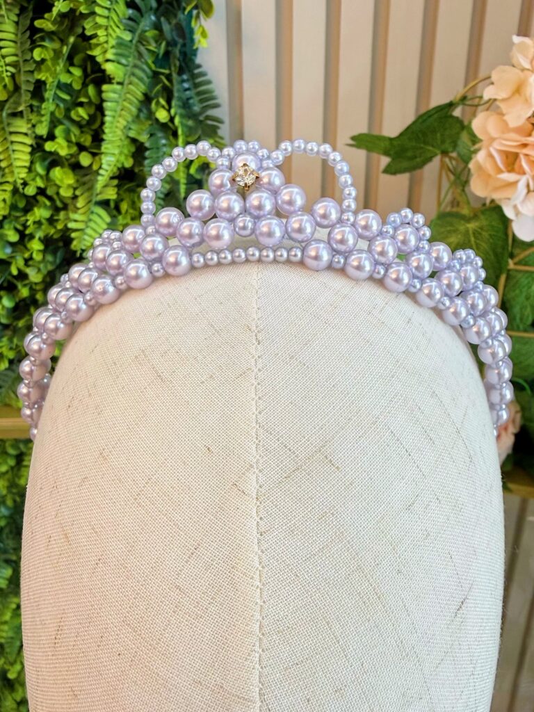 Coroa Infantil Princesa de Pérolas e Strass Luxo