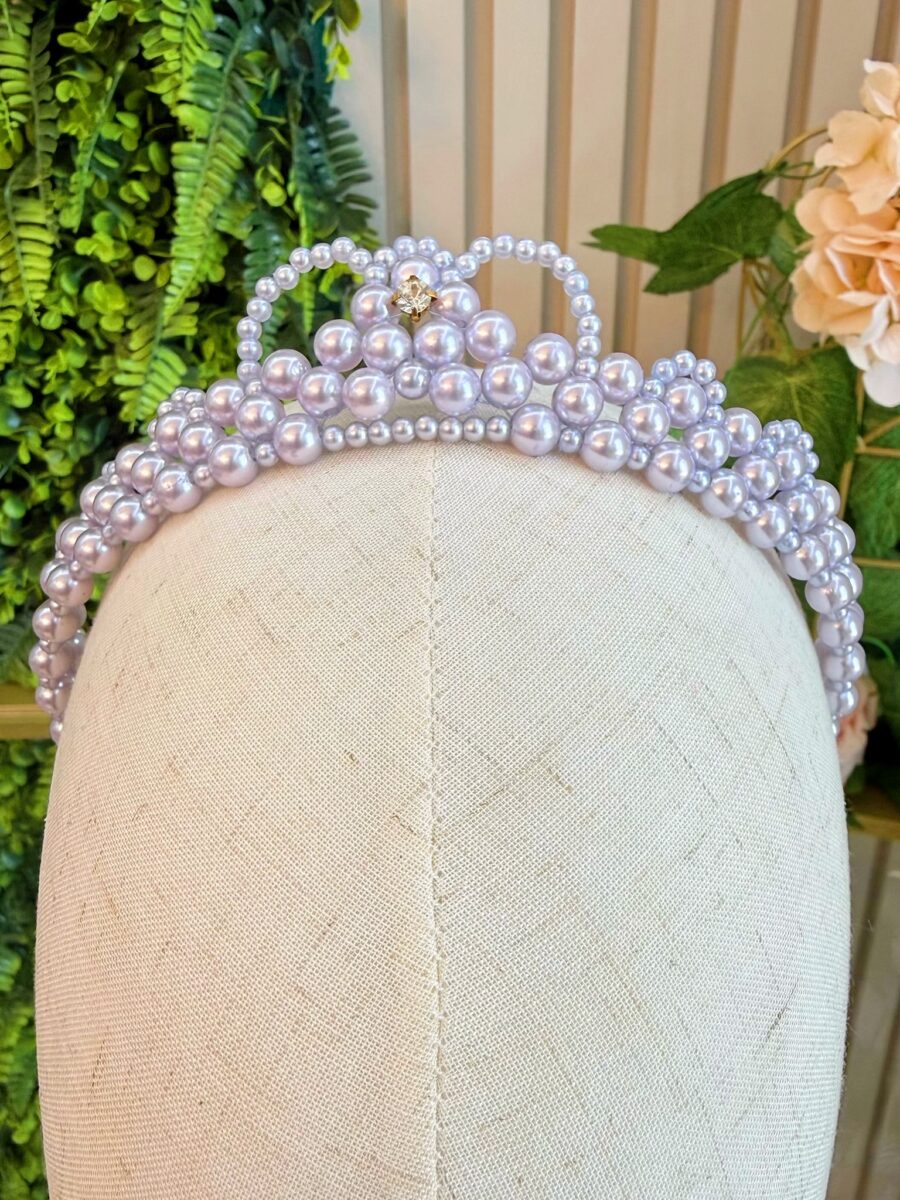 Coroa Infantil Princesa de Pérolas e Strass Luxo