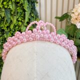 Coroa Infantil Princesa de Pérolas e Strass Luxo